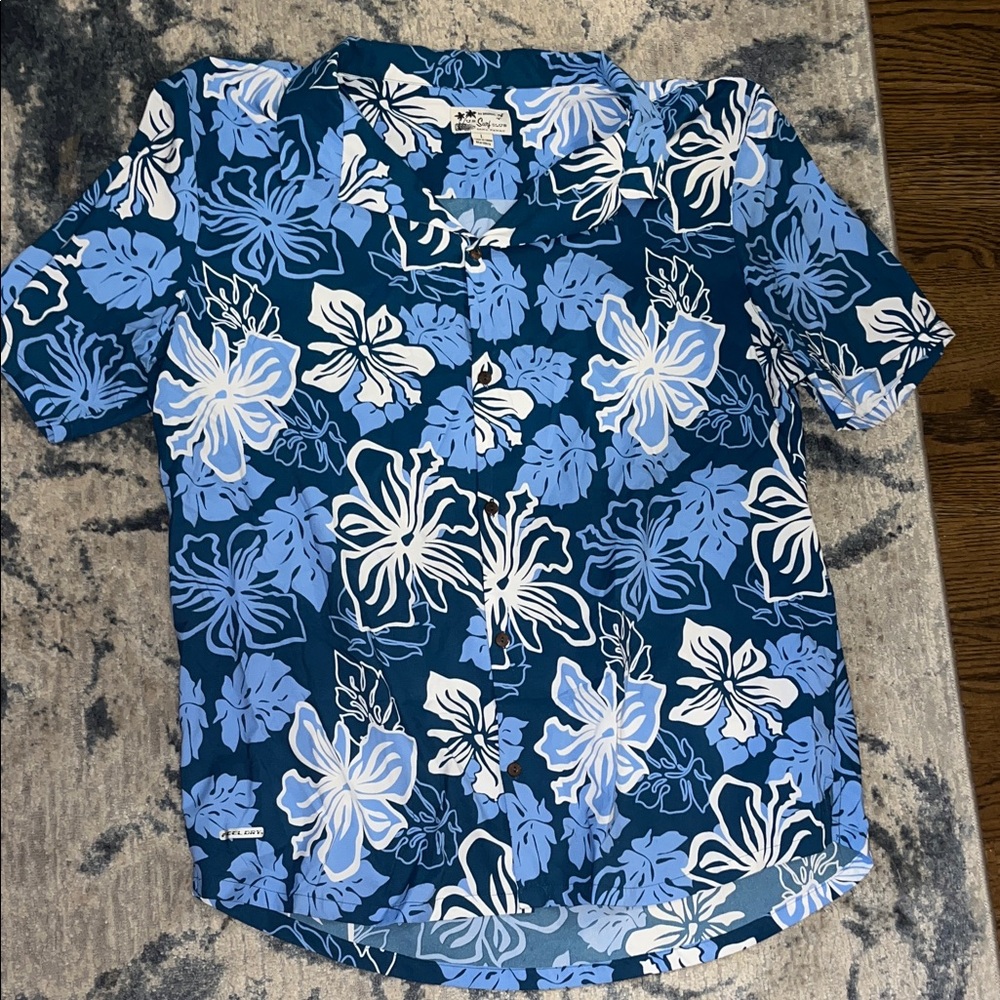 Navy Floral Button-Down Shirt